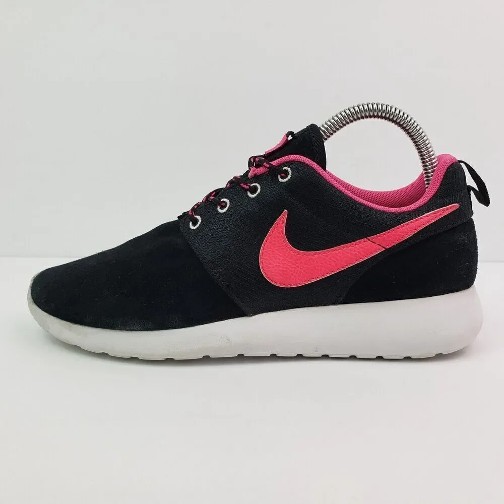 Nike Roshe One Girls Size 6Y Womens Sz 7.5 Black Pink Running Sneaker Shoes